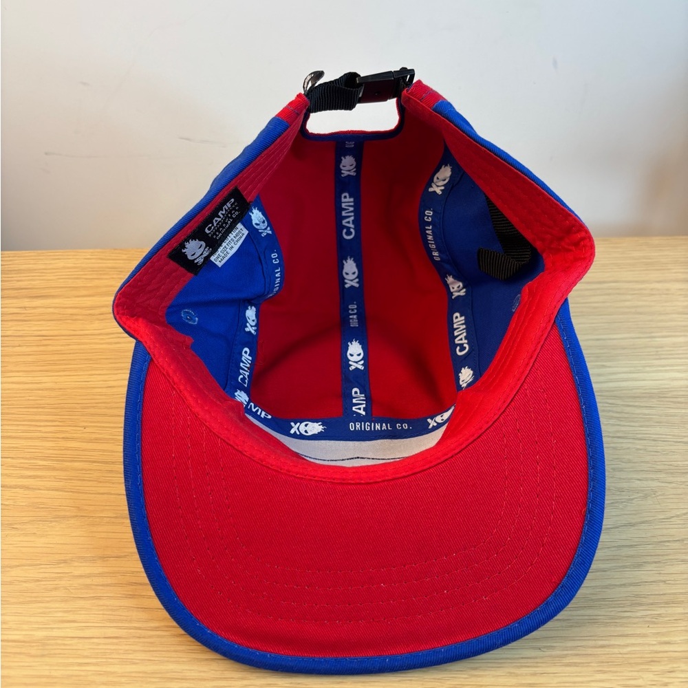 “CAMP Headwear Original” Two-Tone Red & Blue Five-Panel Cap NWOT! - Picture 5 of 6